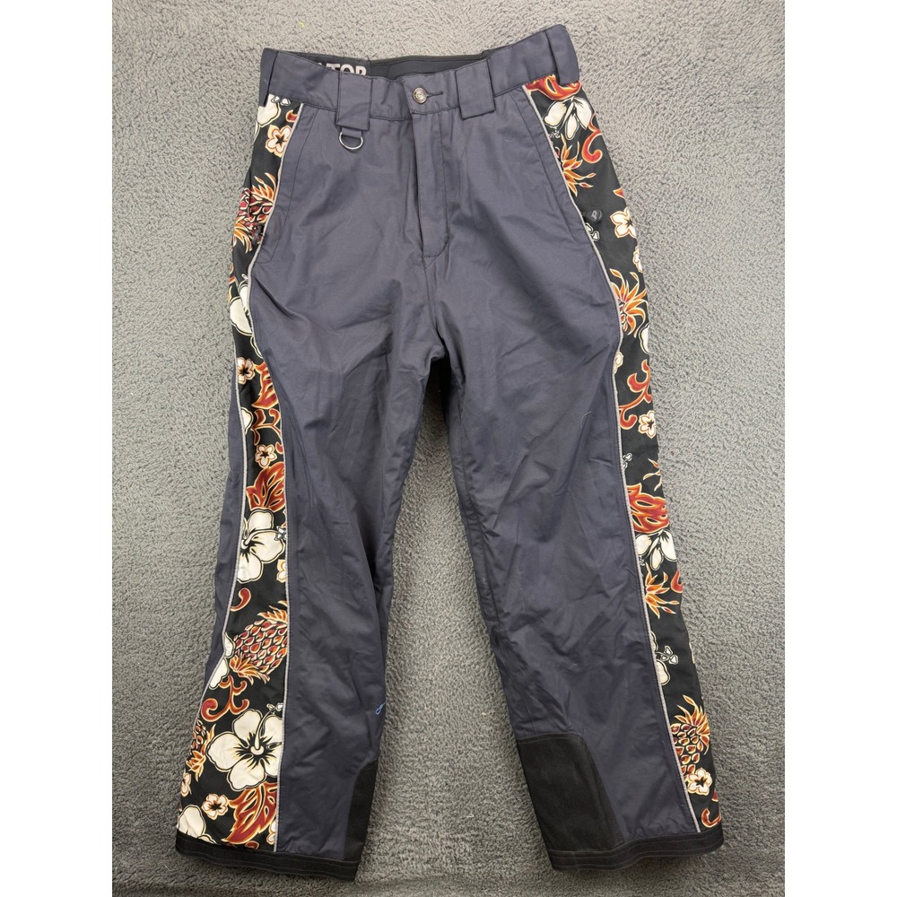 Vtg Predator Wear Mens Snow Pants Size S Floral Gray Ski Snowboard Mountain Gear